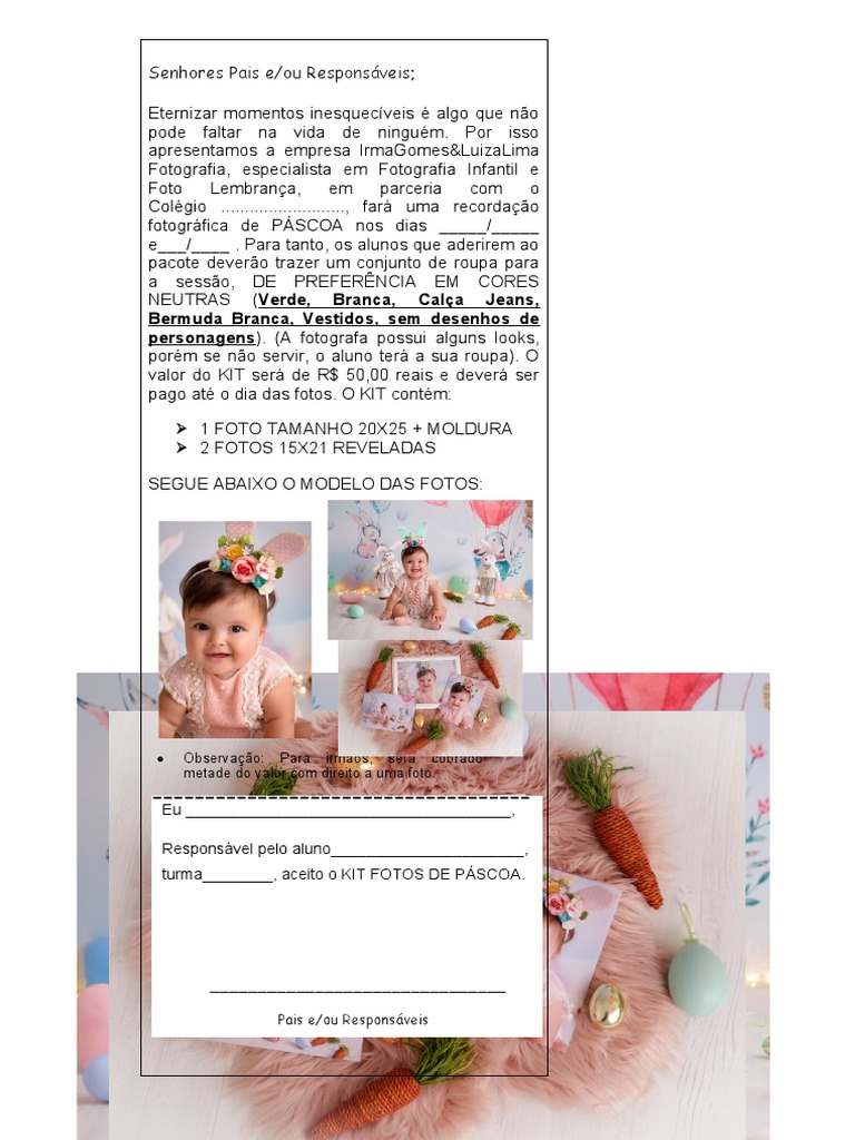 Bilhete Kit Foto Escola | PDF