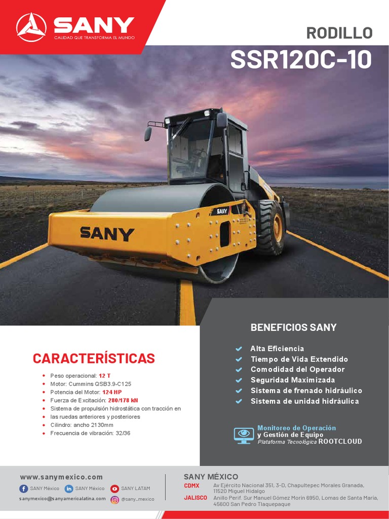 Rodillo SSR120C-10: Especificaciones y Beneficios | PDF | Vehículos de ...
