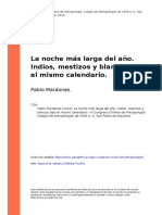 Pablo Mardones (2010) - La Noche Más Larga Del Año. Indios, Mestizos y Blancos Bajo El Mismo Calendario