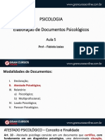 Documento psicológico sobre modalidades de documentos e atestado psicológico