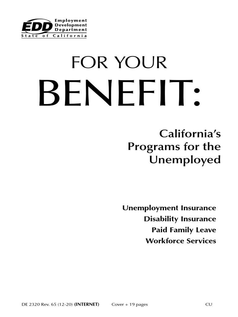 CA Unemployment Benefit Guide PDF Résumé Social Security
