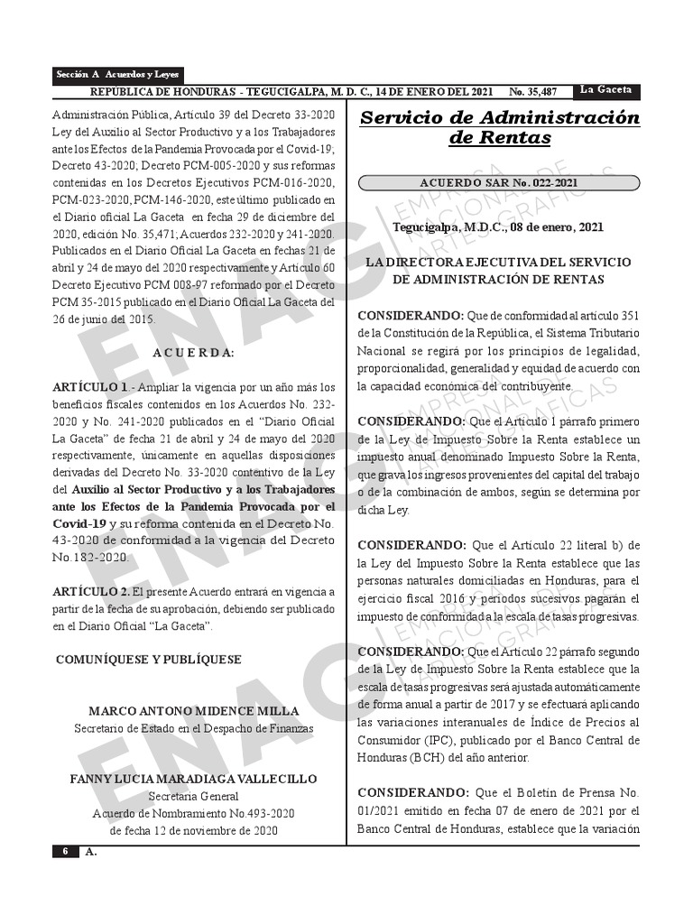 Ajuste de la escala de tasas progresivas del Impuesto Sobre la Renta