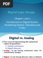 Chapter 1 and 2 Introduction To Digital System, Numbering System, Operation and Codes