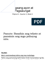 Pagsang-Ayon at Pagsalungat Fil 8 Week 3