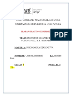 Teorías Del Aprendizaje Ensayo de Psicologia