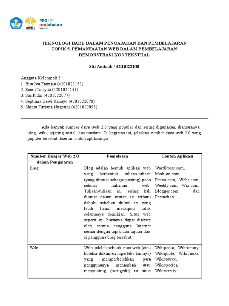 Pemanfaatan Web 2.0 dalam Pembelajaran | PDF | Ilmu Sosial