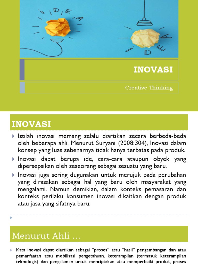 Definisi dan Jenis Inovasi dalam Pemasaran | PDF | Karier & Perkembangan