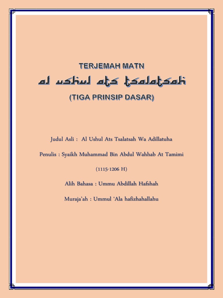 Terjemah Matn Al Ushul Ats Tsalatsah | PDF | Agama & Spiritualitas