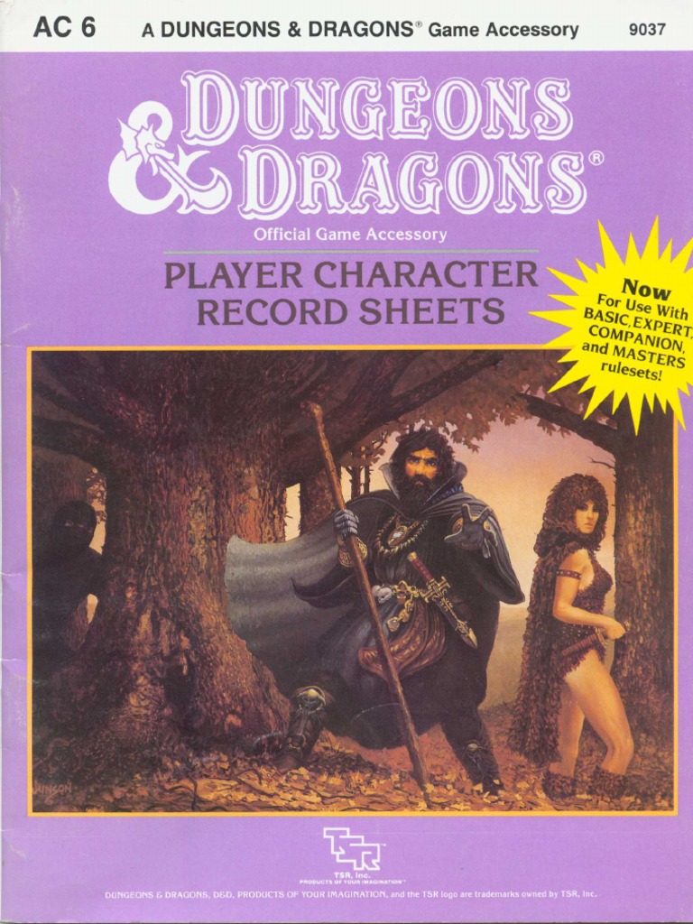 D&D 1E Player Character Record Sheets | PDF