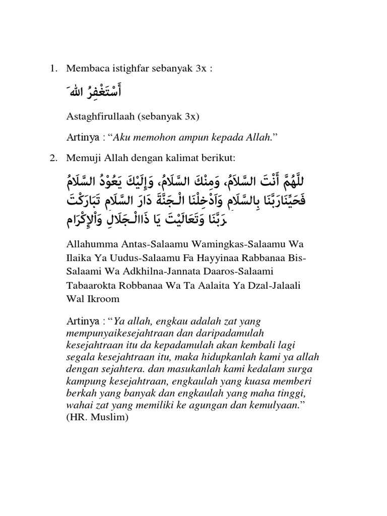 Membaca Istighfar Sebanyak 3x Pdf