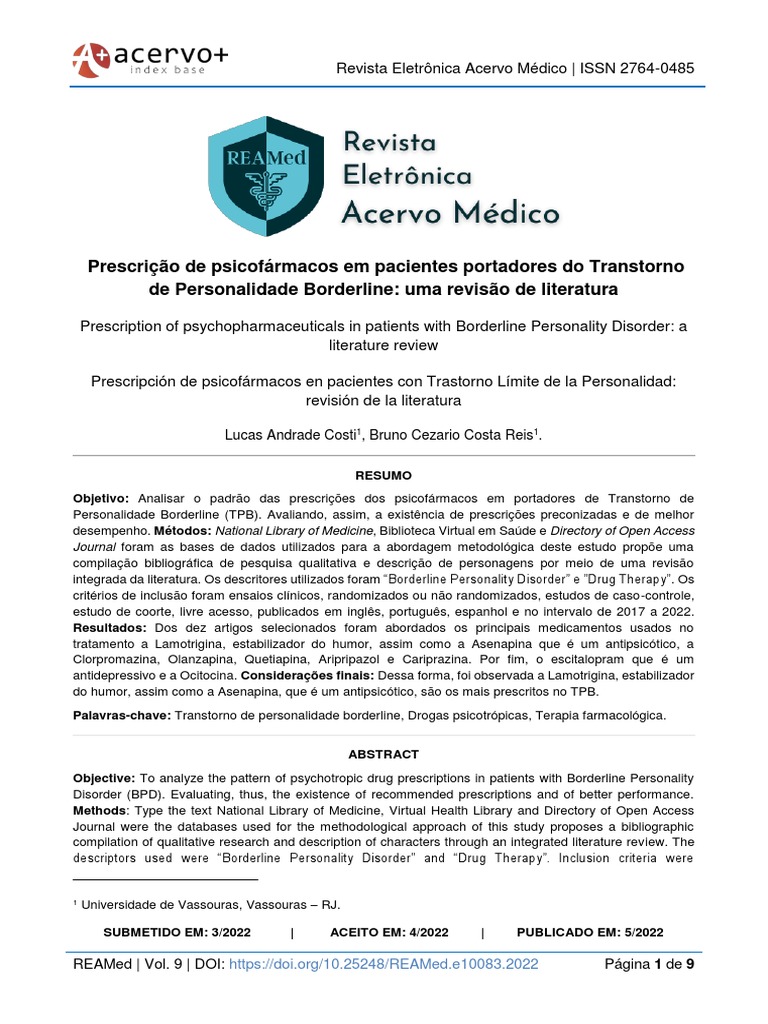 Transtorno de Personalidade Borderline e Autolesão na Adolescência - Sanar  Medicina