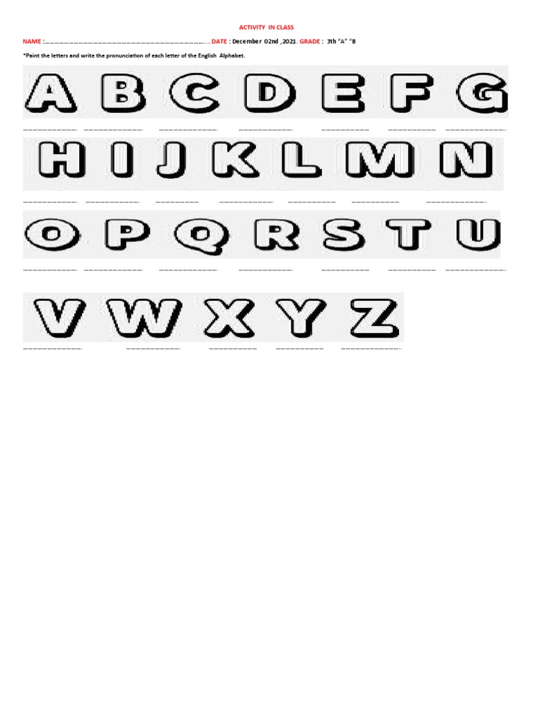 Worksheet ALPHABET PDF