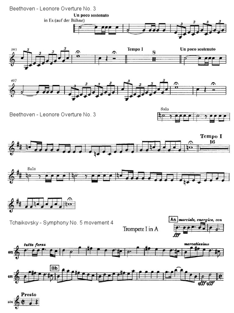 Orchestral Excerpts Leonore 2 & 3, Tchaikovsky Symphony No. 5 PDF
