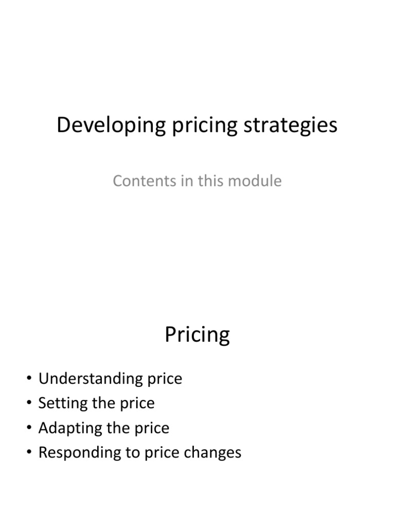 Developing Effective Pricing Strategies A Comprehensive Guide to