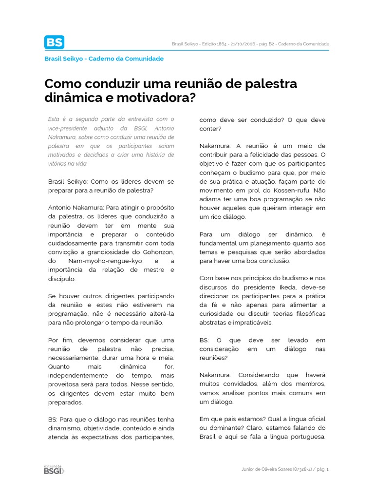 Conduzindo Palestras Dinâmicas no Budismo | PDF