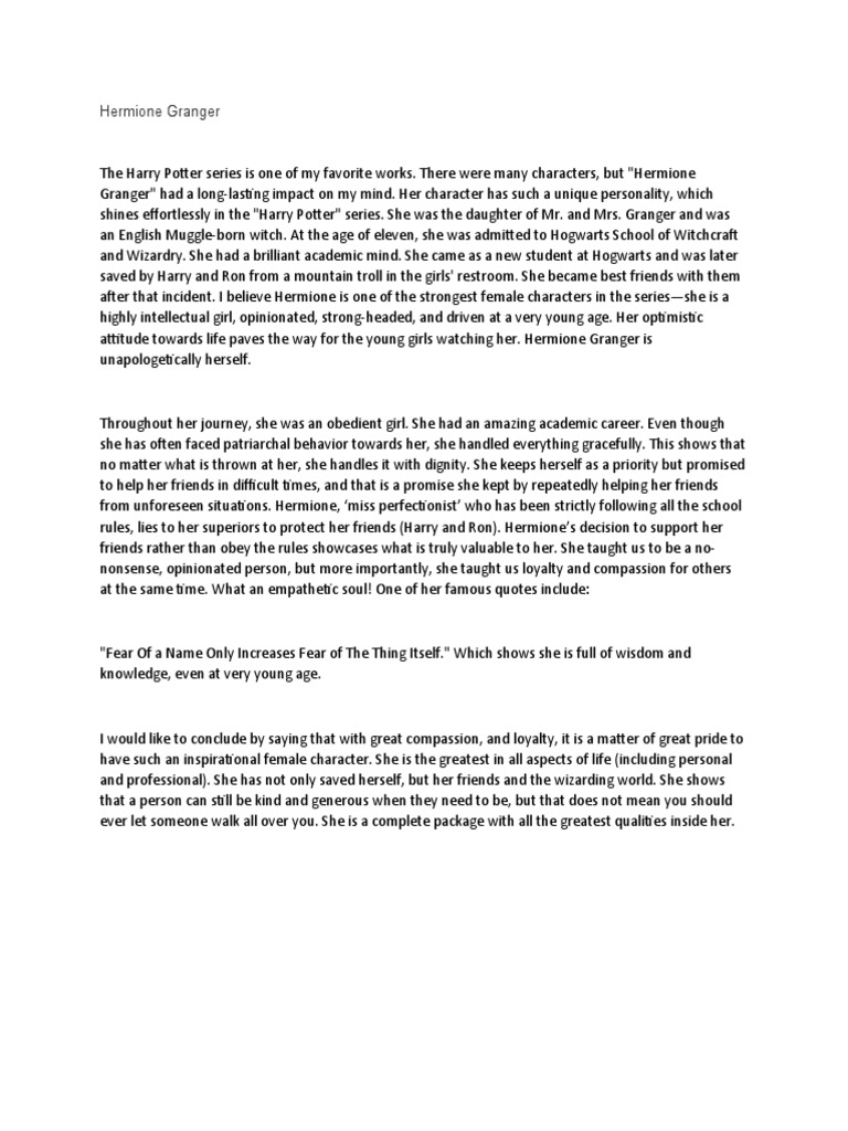 Hermione Granger Pdf Harry Potter