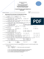 q1 Quarter Test in Math 8-22-23