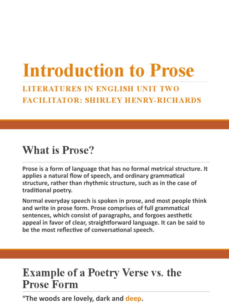Understanding Prose in Literature | PDF | Narration | Plot (Narrative)
