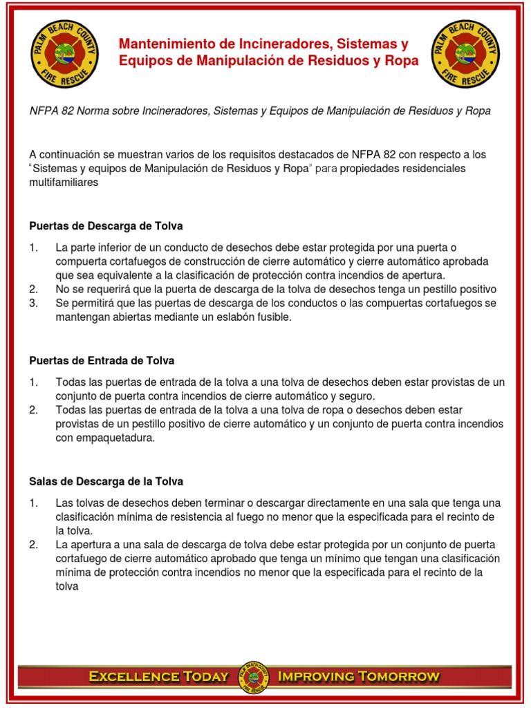 Requisitos NFPA 82 para Tolvas de Residuos | PDF | Residuos ...