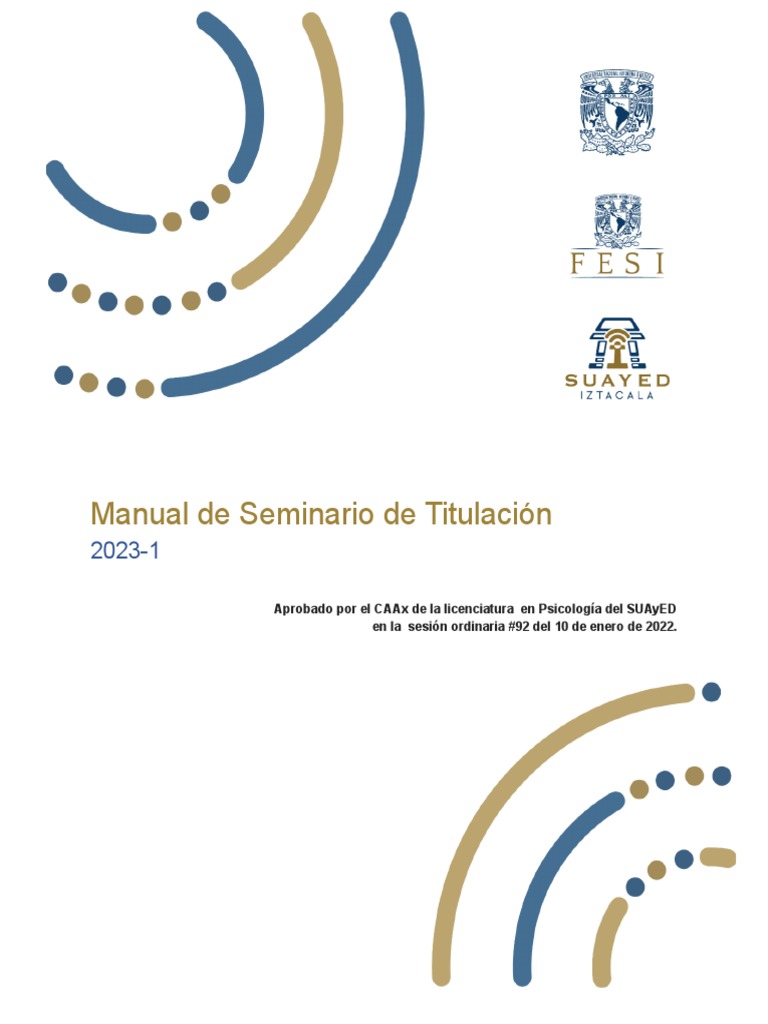 Manual de Seminario de Titulación 20231 PDF Plan de estudios Teoría