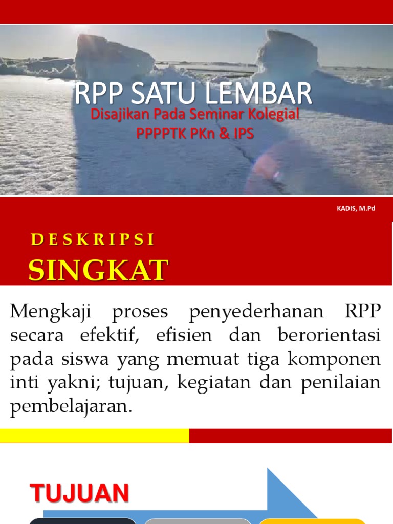 Penyederhanaan RPP Satu Halaman | PDF | Seni | Sains & Matematika