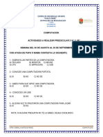 Actividades Preescolar 3 Del 30 de Agosto Al 03 de Septiembre Del 2021