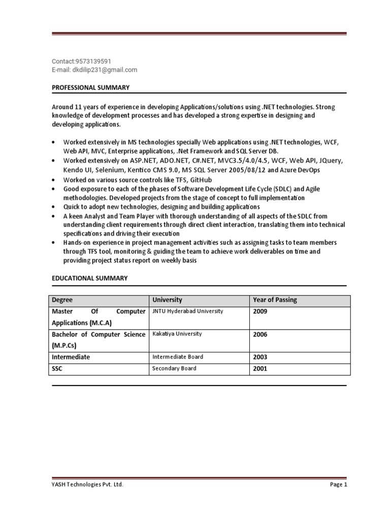Dileep Kumar E - Asp - Net Developer - Symphonize | PDF | Software ...