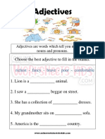 Adjectives Worksheets For Grade 1-8