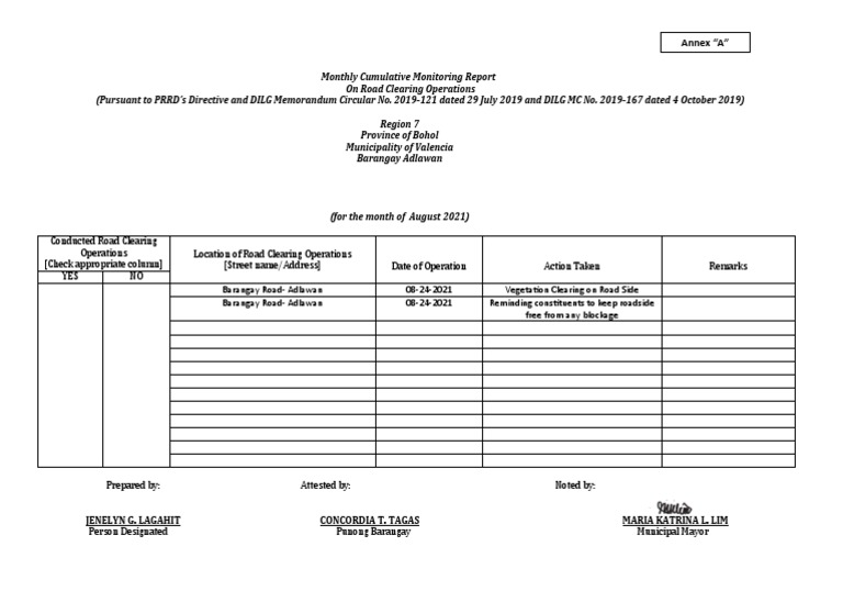 Barangay road clearing annex a august 2021 pdf