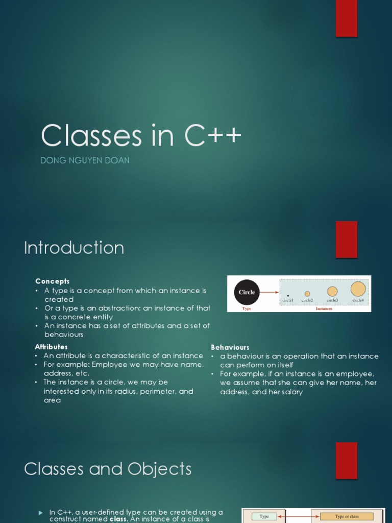 Classes in C++ | PDF | Programming | Constructor (Object Oriented ...