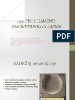 Natpisi U Kamenu Inscriptiones in Lapide