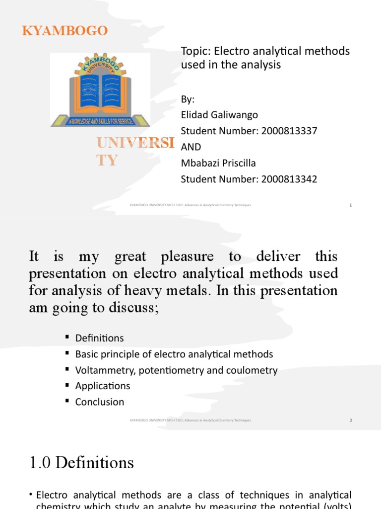 Electro Analytical Techniques Pdf Electrochemistry Chemistry