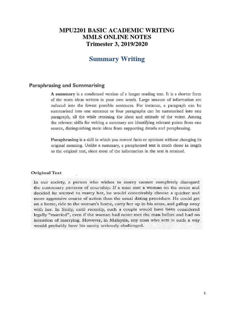 Mpu 2201 online notes 3 summary writing pdf antimicrobial
