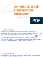 13 Golden Rules Test Automation Interview