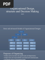 Organizational Design, Structure and Decision Making