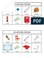 Le Loto Du Vocabulaire de L'école