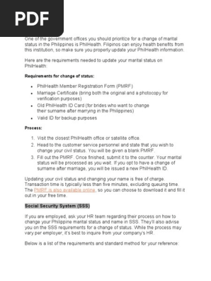 Change Status Requirements