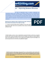 Printable WritingSentences ImprovingSentenceStructure HS