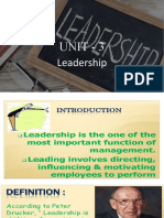 Unit III Leadership