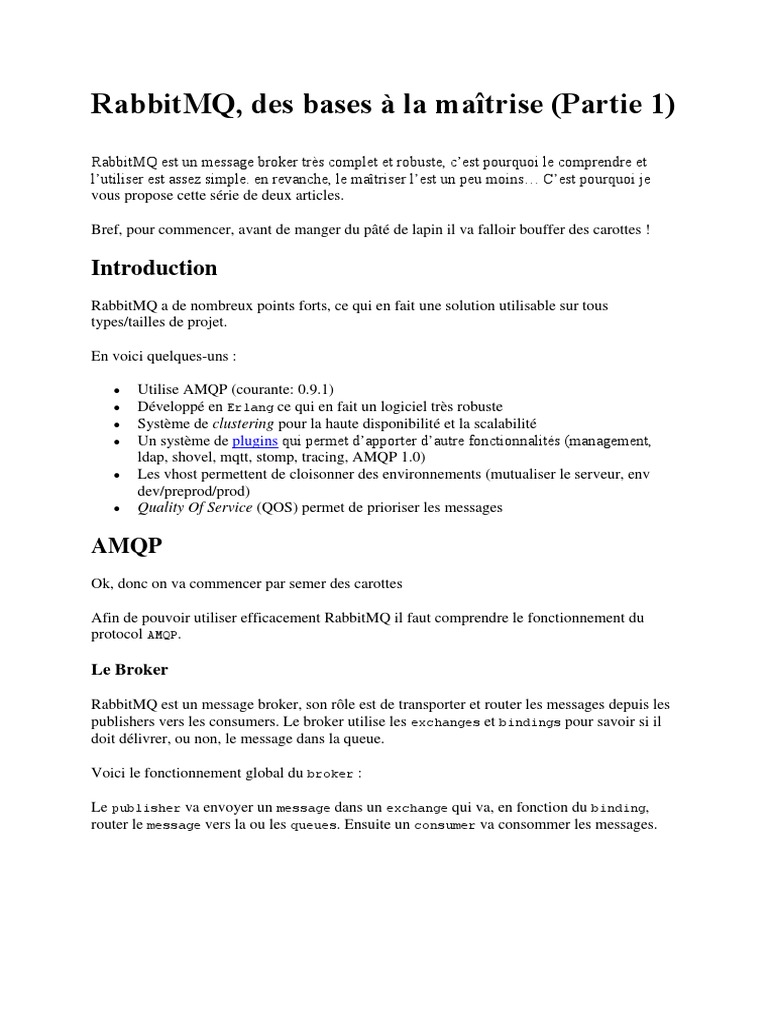 Introduction à RabbitMQ et AMQP | PDF | Architecture de logiciel ...