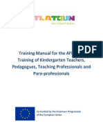 O2 ENG Training Manual For The AFLATOT Training of Kindergarten Teachers Pedagogues Teaching Professionals and para Professionals