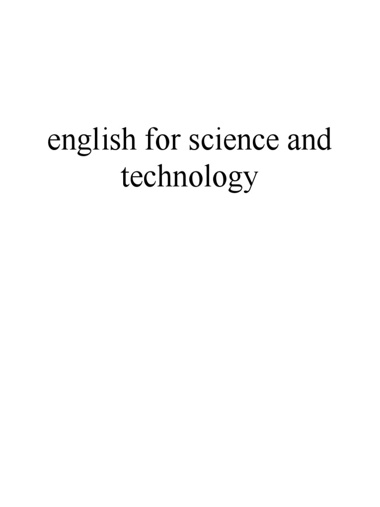 English For Science and Technology PDF Paragraph Sentence