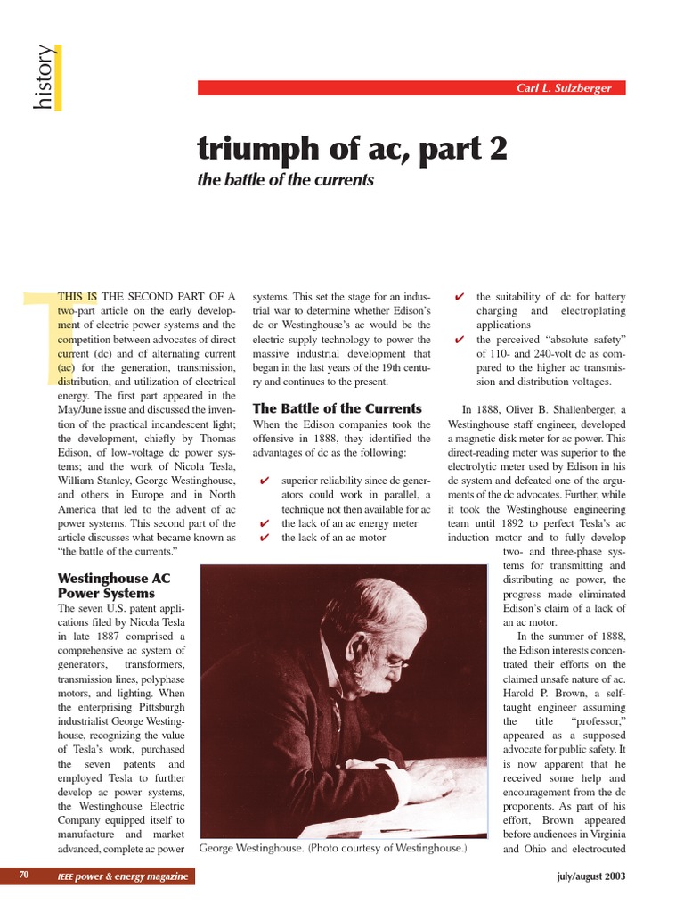 The Triumph of Alternating Current Westinghouse's Pioneering