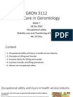 GRON3112 Basic Care in Gerontology L.5 Occupational Safety Mobility Care and Transferring of Clien