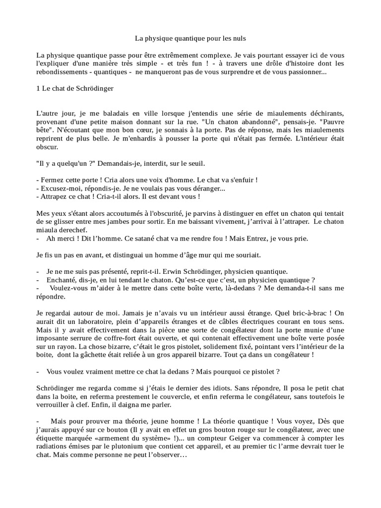 La Physique Quantique Pour Les Nuls