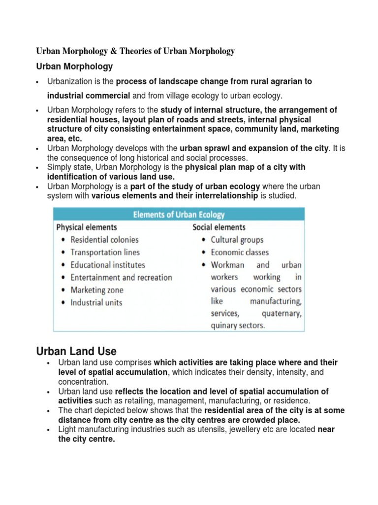 Chapter 3 Urban Morphology Pdf City Theory