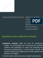 Qualitative Methods of Data Collection Tushar Siddarth Jain Mohnish Rishab Kalra Naman Jayant