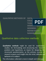 Qualitative Methods of Data Collection Tushar Siddarth Jain Mohnish Rishab Kalra Naman Jayant