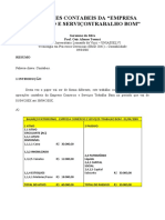 Operações Contabeis Da "Empresa Comércio e Serviçostrabalho Bom"