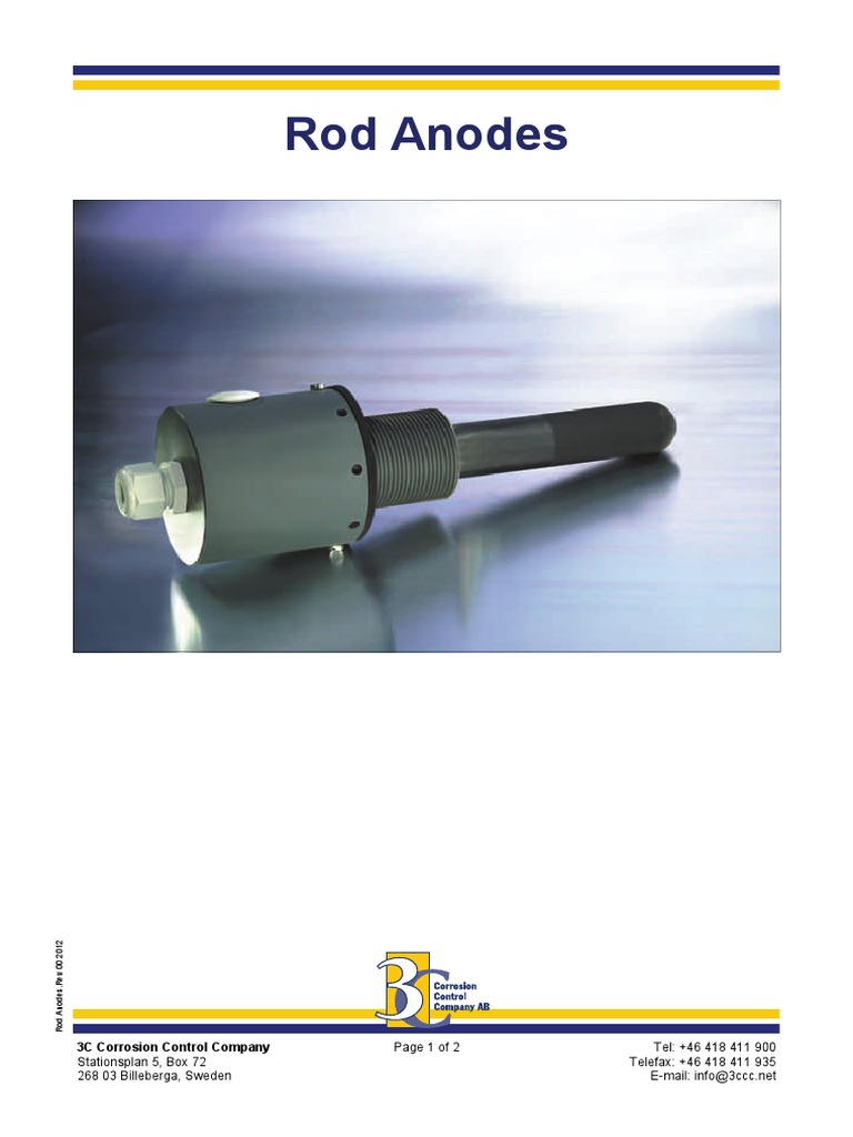 MMO Rod Anodes for Cathodic Protection | PDF | Anode | Corrosion